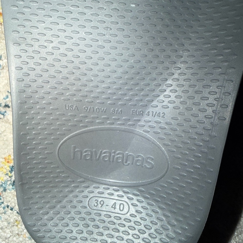 NWOT Havaianas women’s or men’s  Metallic Gray Slide Sandals - Picture 4 of 4